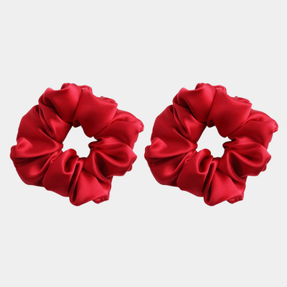 Red Silk Scrunchie - 2 pack